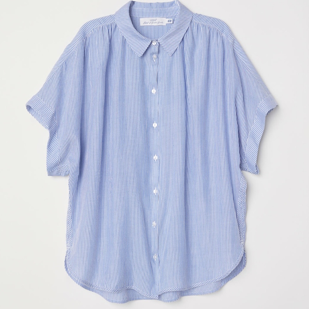 NWT H&M Blue & White Striped Blouse